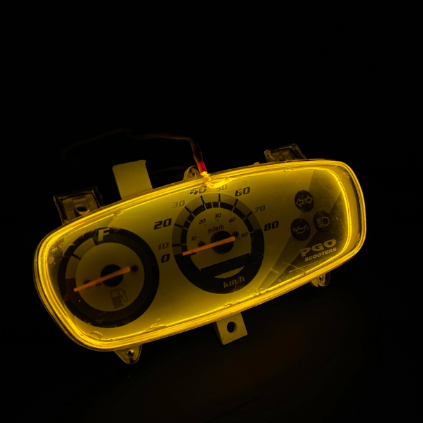 Speedometer Lys Pgo - Neonwire hvid