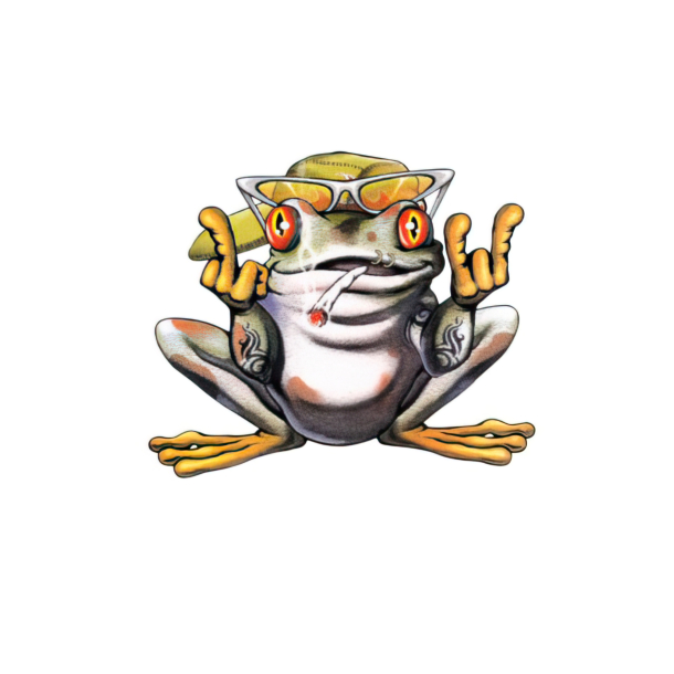 Smoking Frog - Sticker 10 x 8,5cm