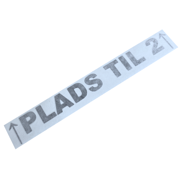 Sticker - &uarr;PLADS TIL 2&uarr; - 22x3cm